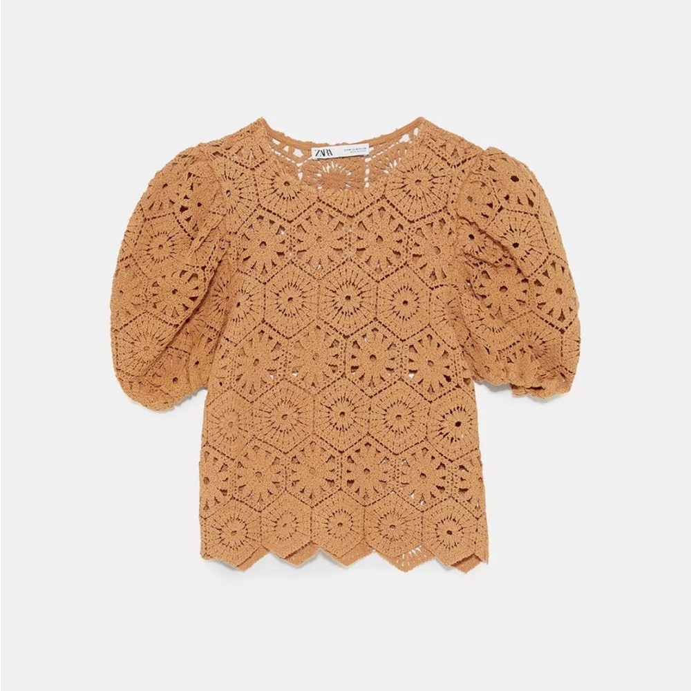 Zara Women Crochet Knit Top Size S - Picture 5 of 14